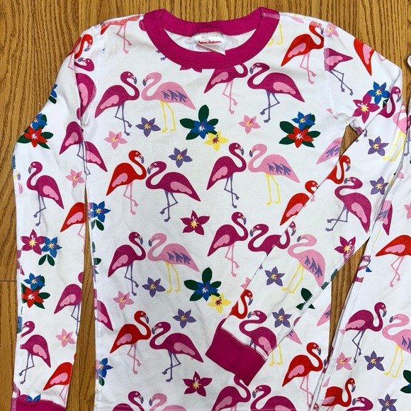 Hanna Andersson Organic Pink Flamingo and Flowers Pajama Set - Picture 2 of 4